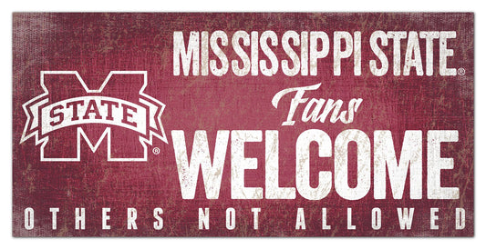 Mississippi State Bulldogs Fans Welcome 6" x 12" Sign by Fan Creations