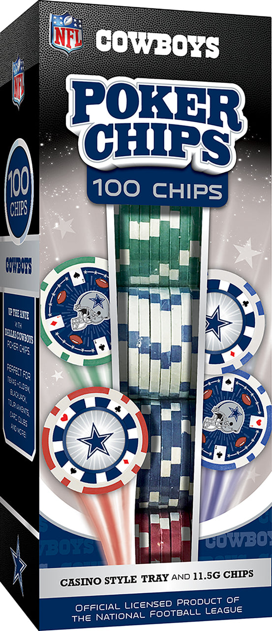 Dallas Cowboys Poker Chips 100 Piece Set by Masterpieces