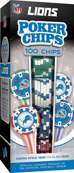 Detroit Lions Poker Chips 100 Piece Set by Masterpieces