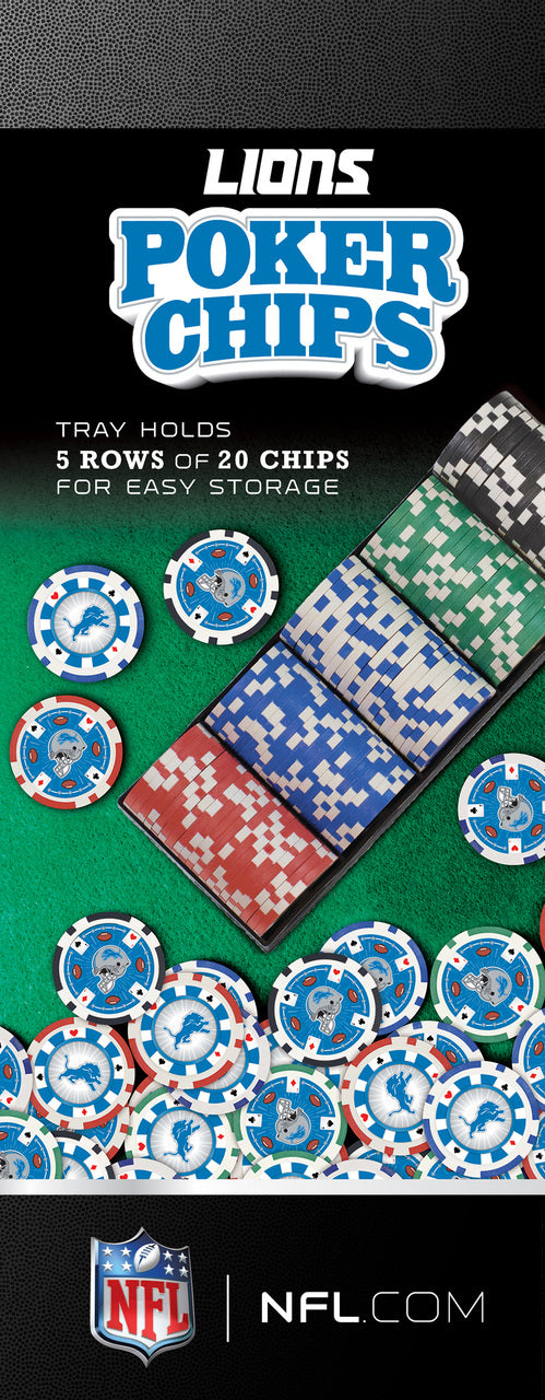 Detroit Lions Poker Chips 100 Piece Set by Masterpieces