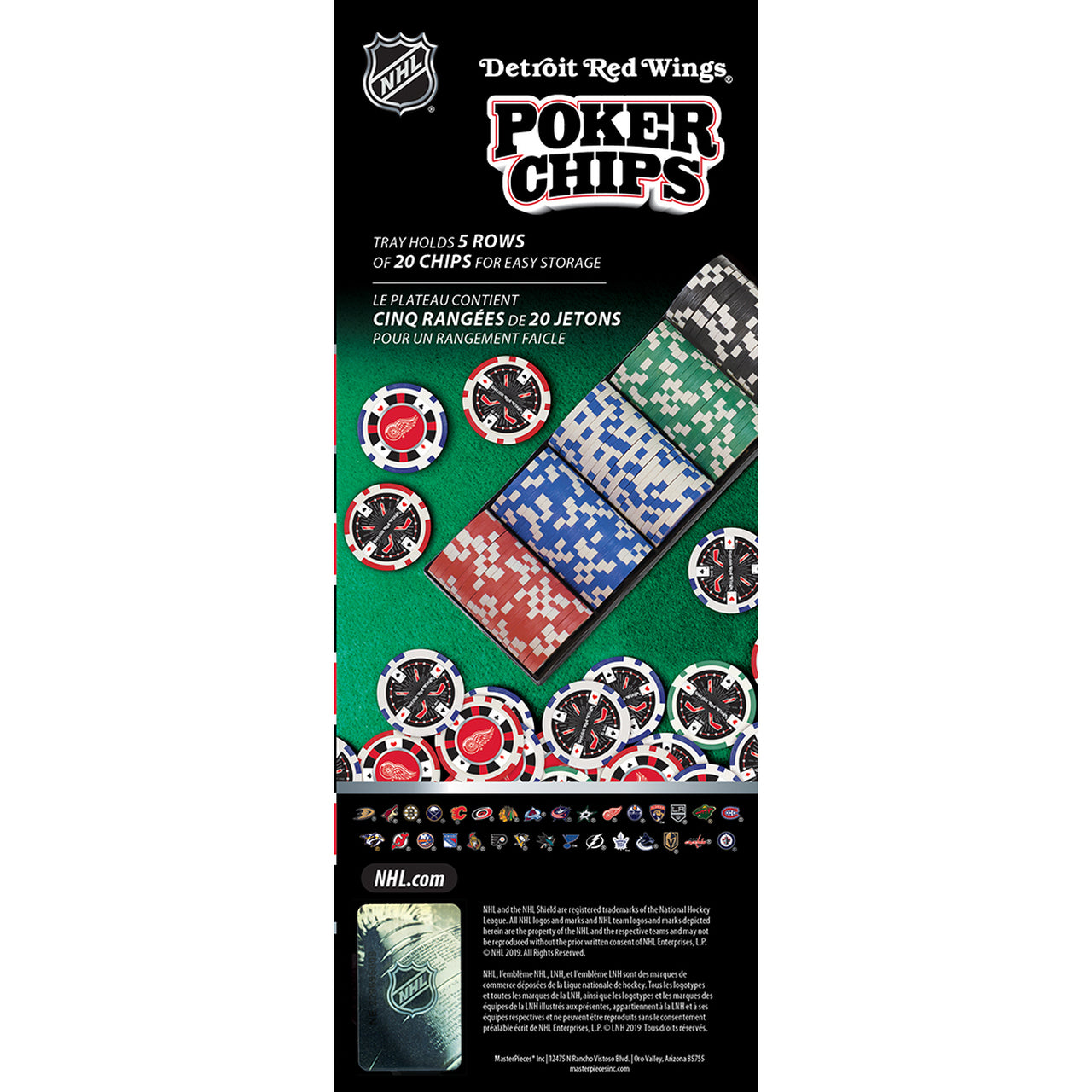 Detroit Red Wings Poker Chips 100 Piece Set by Masterpieces