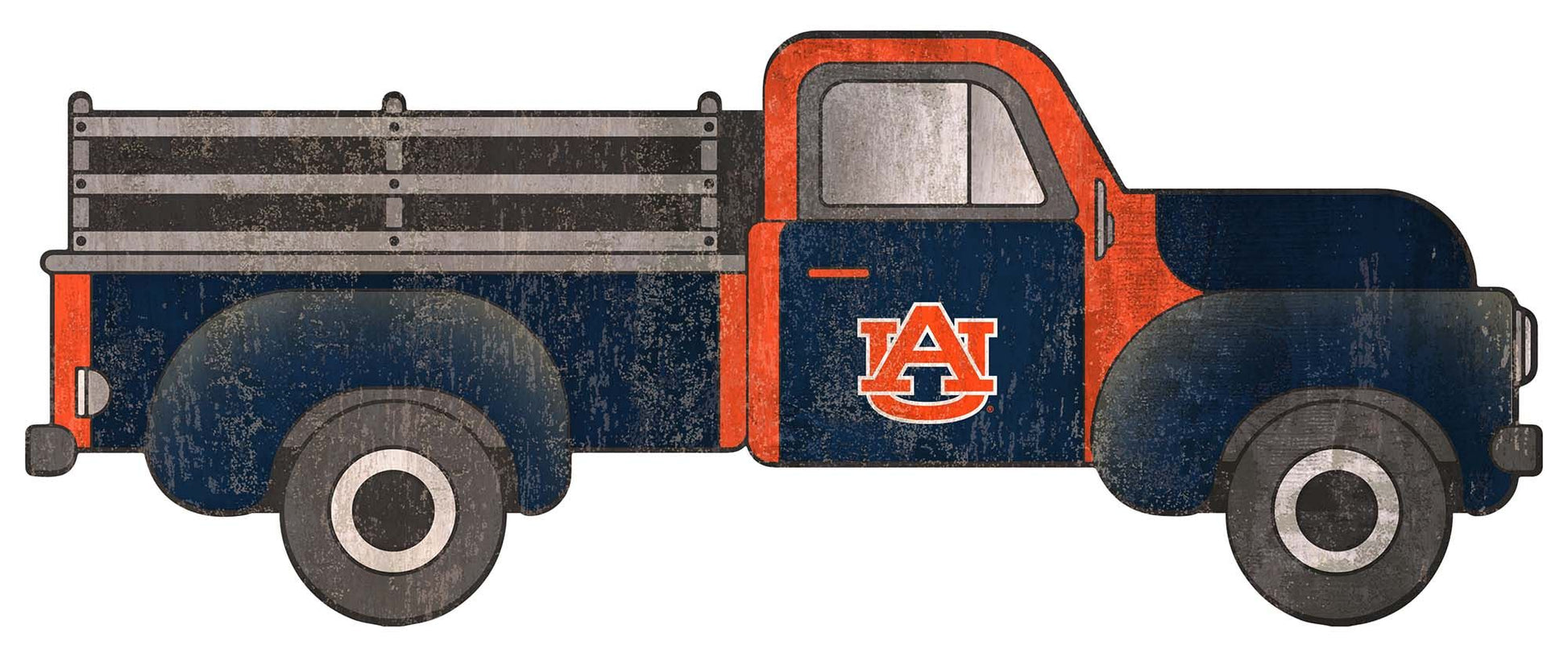 Auburn Tigers 15" Truck Sign, distressed design with team colors and logo. Made in USA, ready to hang, indoor use.