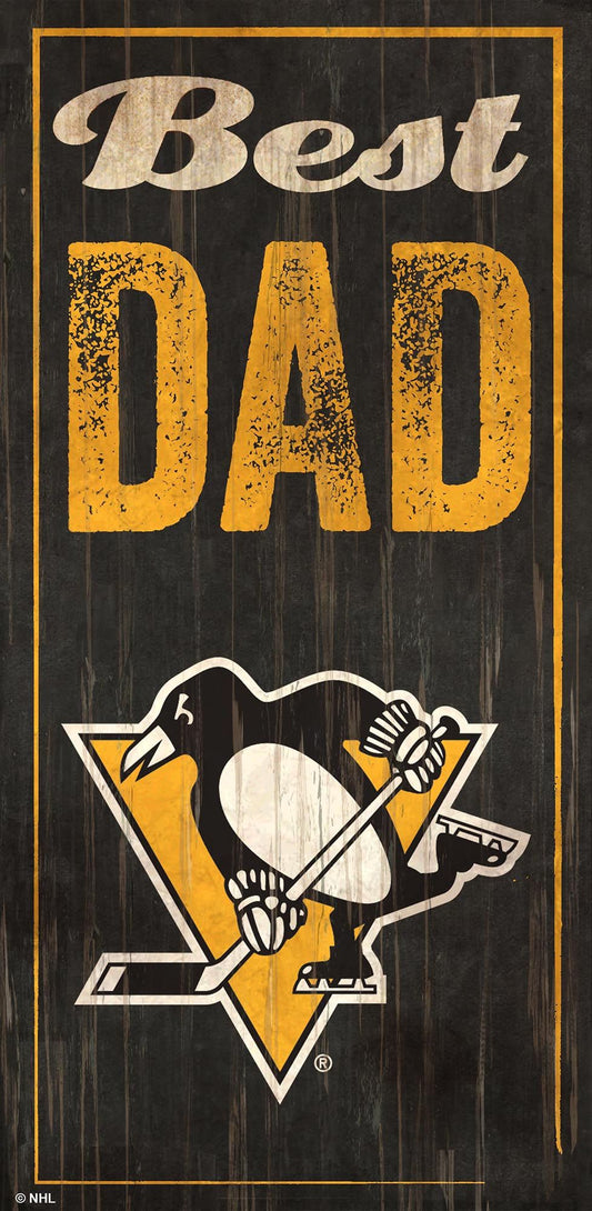 Pittsburgh Penguins Best Dad 6" x 12" Sign by Fan Creations