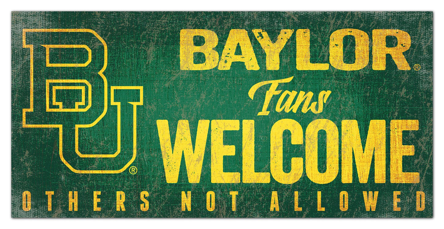 Baylor Bears Fans Welcome 6" x 12" Sign by Fan Creations