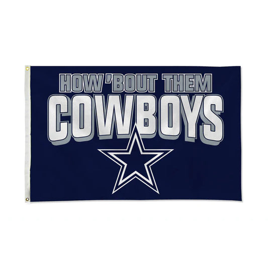 Dallas Cowboys Team Slogan "How Bout Them Cowboys" 3' x 5' Banner Flag by Rico Industries