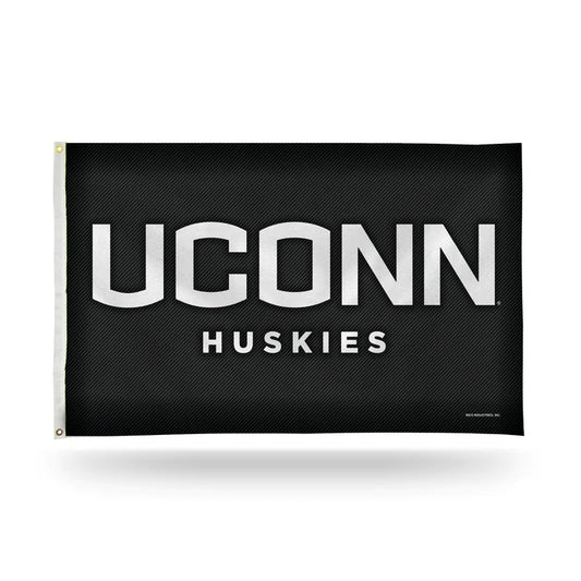 Uconn Huskies Carbon Fiber Design Banner Flag by Rico Industries