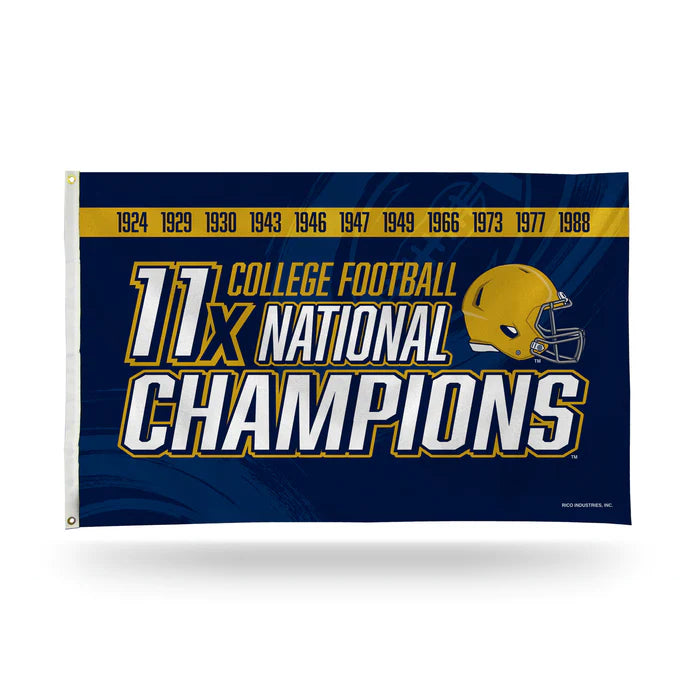 Notre Dame Fighting Irish 11 Time College Football Champs Banner Flag by Rico Industries