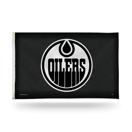 Edmonton Oilers Carbon Fiber Design 3' x 5' Banner Flag by Rico Industries