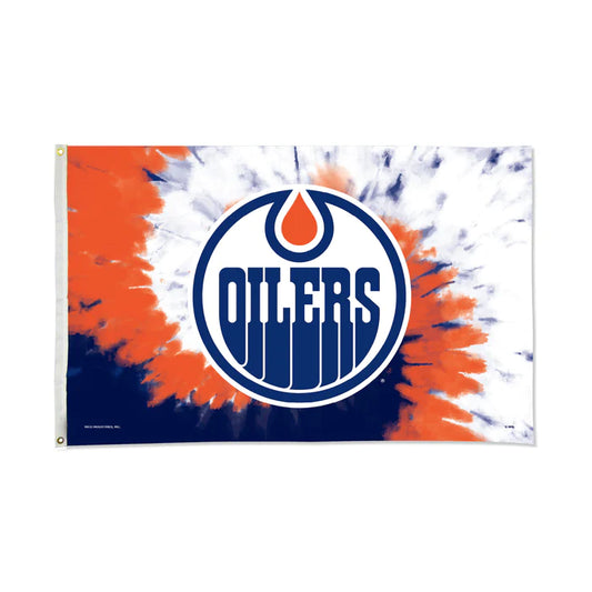 Edmonton Oilers Tie Dye Design 3' x 5' Banner Flag by Rico Industries