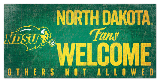 North Dakota Bison Fans Welcome 6" x 12" Sign by Fan Creations
