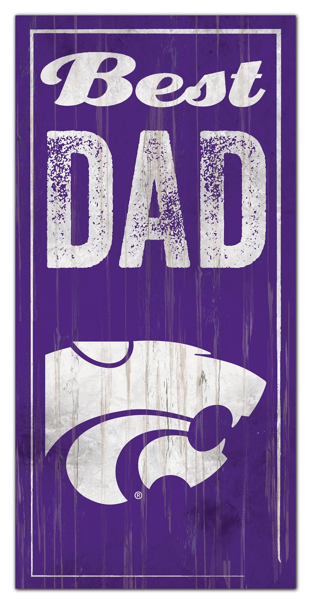 Kansas State Wildcats Best Dad 6" x 12" Sign by Fan Creations