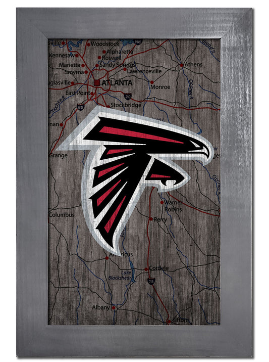 Atlanta Falcons Framed City Map Sign by Fan Creations