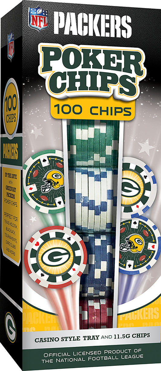 Green Bay Packers Poker Chips 100 Piece Set by Masterpieces