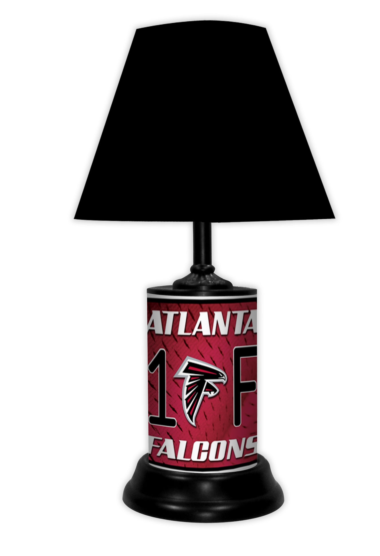 Atlanta Falcons #1 Fan Lamp - 18.5" tall with team logo and '#1 Fan' embossing. Officially licensed, made in the USA by Good Tymes.