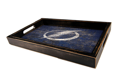 Tampa Bay Lightning Distressed Serving Tray with Team Color by Fan Creations