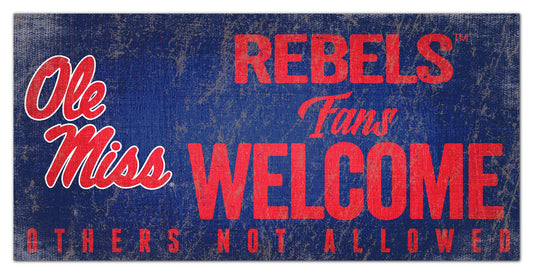 Mississippi {Ole Miss} Rebels Fans Welcome 6" x 12" Sign by Fan Creations