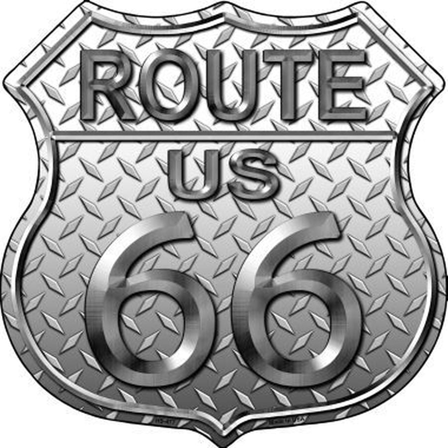 Route 66 Diamond Metal Highway Shield 11" Sign HS-477