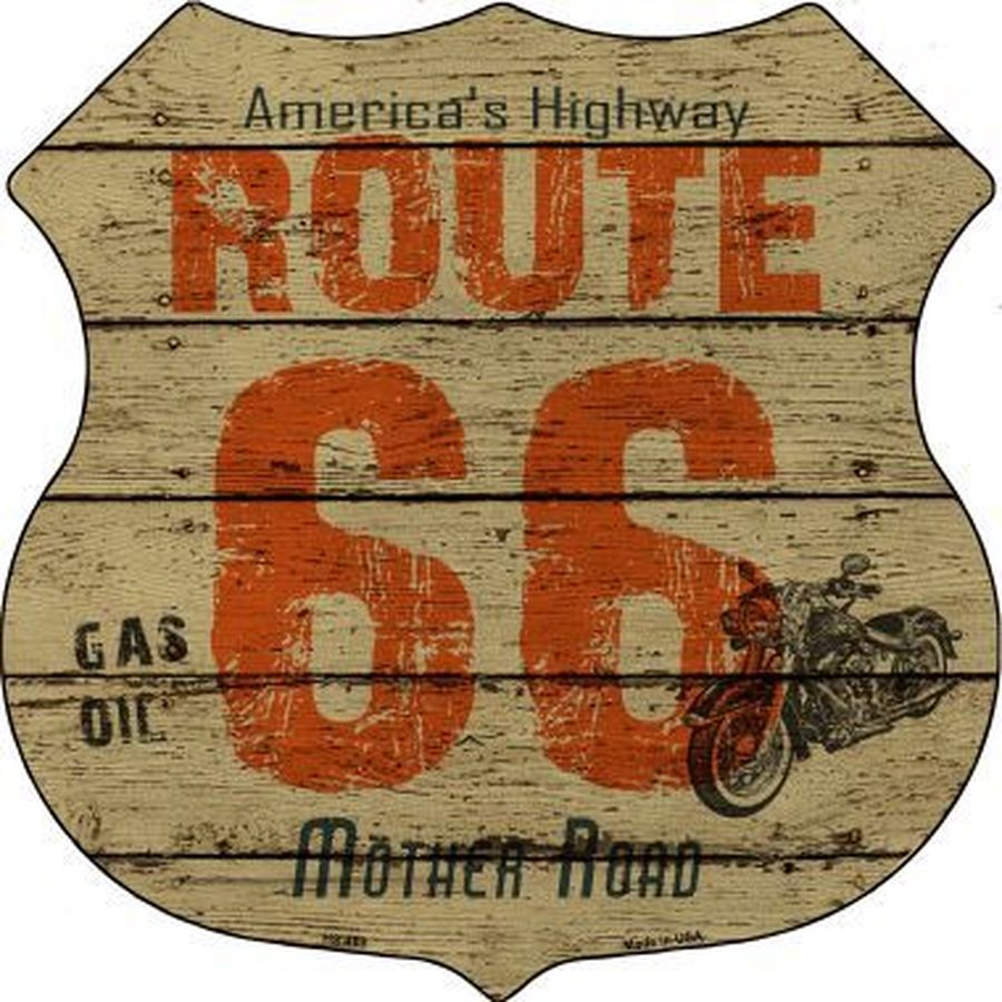 Route 66 Vintage Highway Shield 11" Metal Sign HS-468