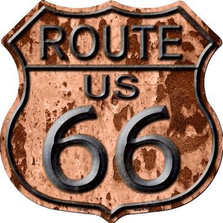 Route 66 Rusty Metal Novelty Highway Shield 11" Sign HS-485
