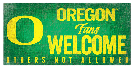 Oregon Ducks Fans Welcome 6" x 12" Sign by Fan Creations