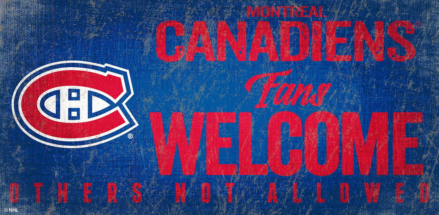 Montreal Canadiens Fans Welcome 6" x 12" Sign by Fan Creations