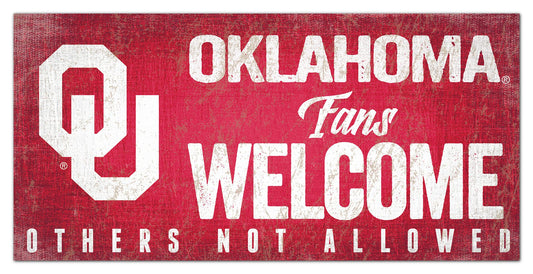 Oklahoma Sooners Fans Welcome 6" x 12" Sign by Fan Creations