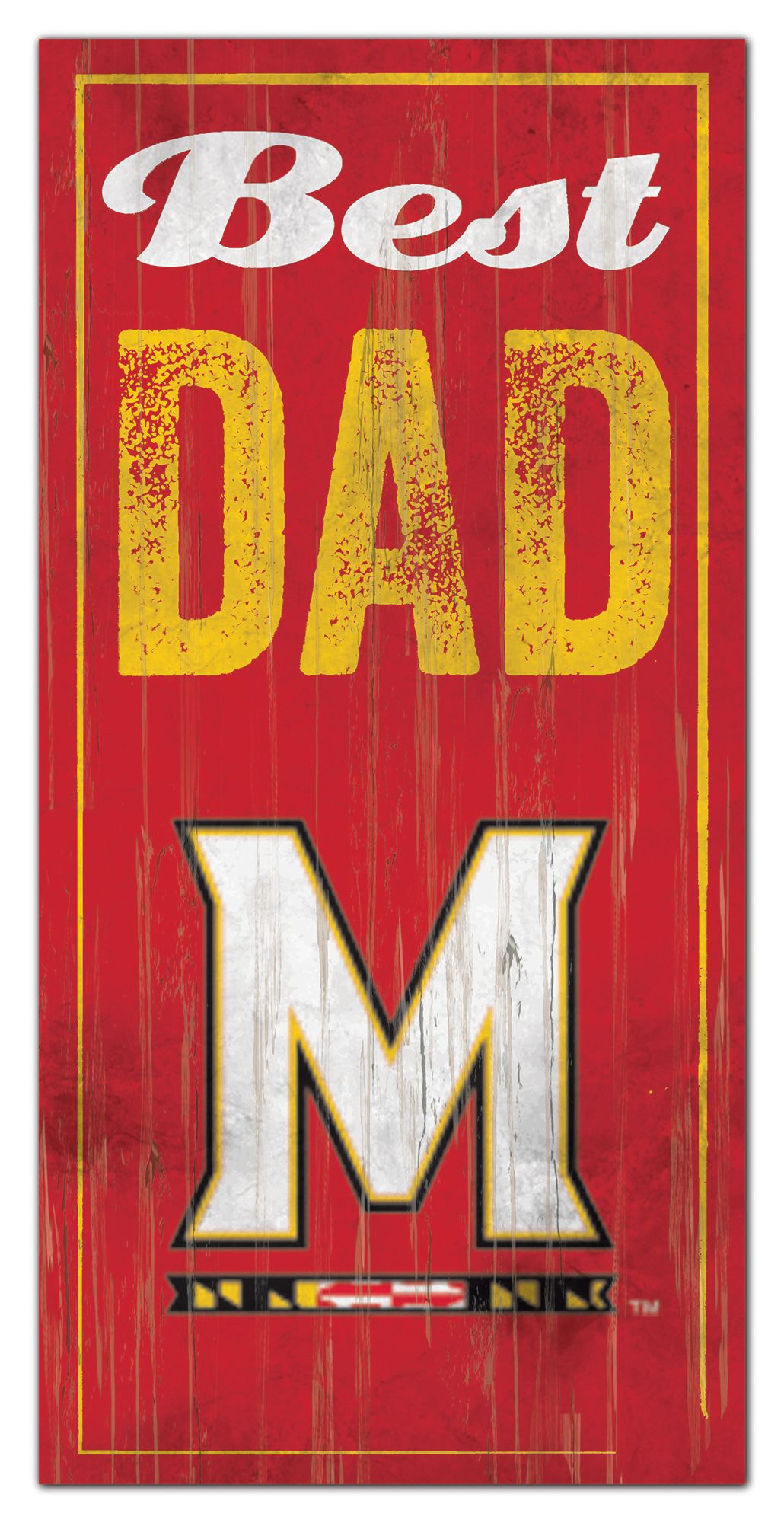 Maryland Terrapins Best Dad 6" x 12" Sign by Fan Creations