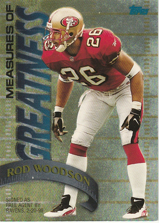 1998 Topps Chrome Measures of Greatness Refractors #MG14 Rod Woodson - Football Card