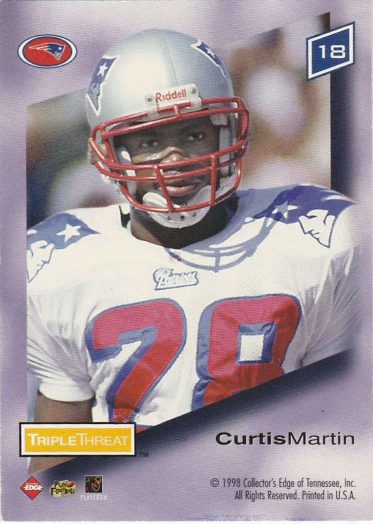 1998 Edge Triple Threat #18 Curtis Martin - Football Card