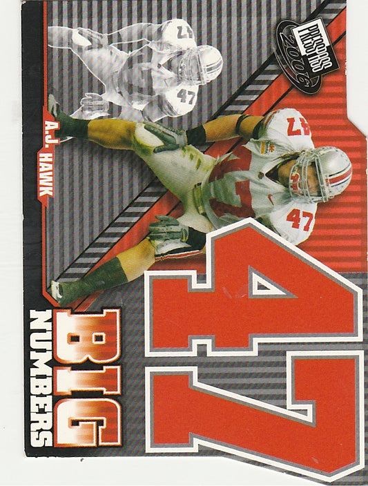 2006 Press Pass Big Numbers #BN16 A.J. Hawk - Football Card