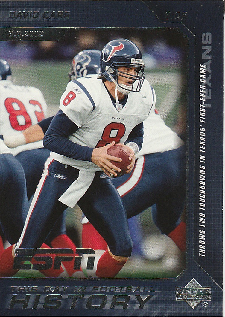 2005 Upper Deck ESPN This Day in Football History #13 David Carr - Football Card