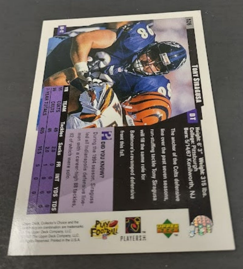 1997 Collector's Choice #526 Tony Siragusa - Football Card NM-MT