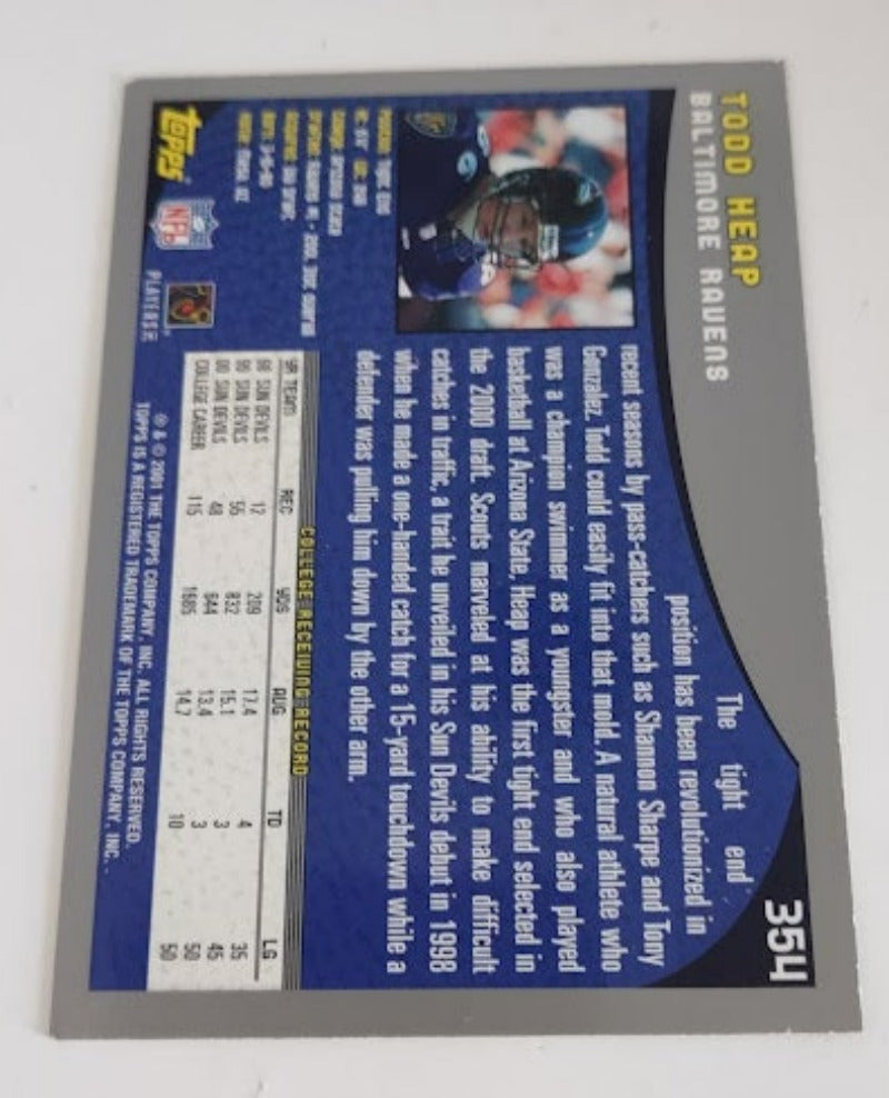 2001 Topps #354 Todd Heap RC - Football Card NM-MT