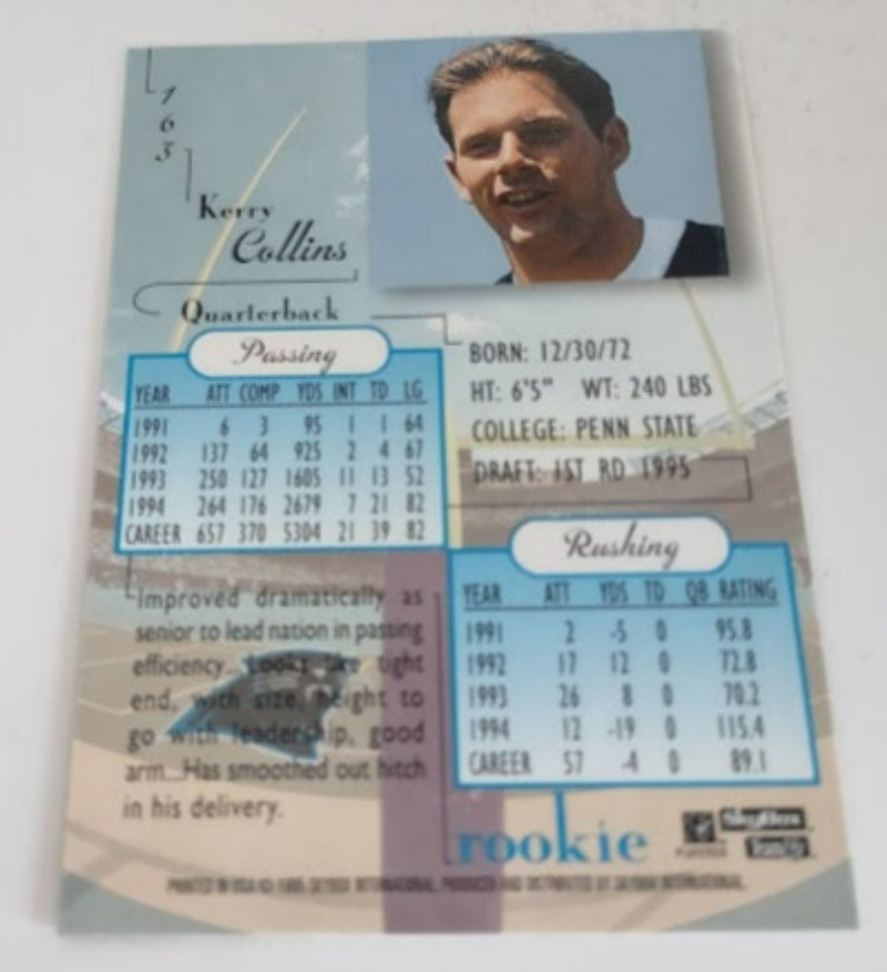 1995 SkyBox Premium #163 Kerry Collins RC - Football Card NM-MT