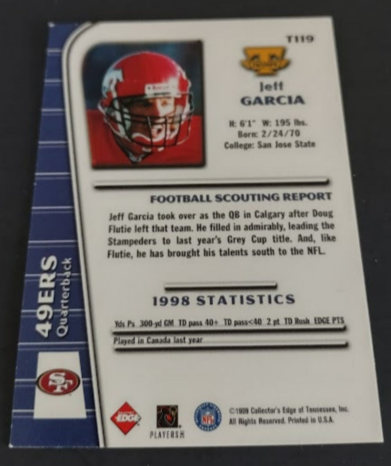 1999 Collector's Edge Triumph #119 Jeff Garcia RC - Football Card