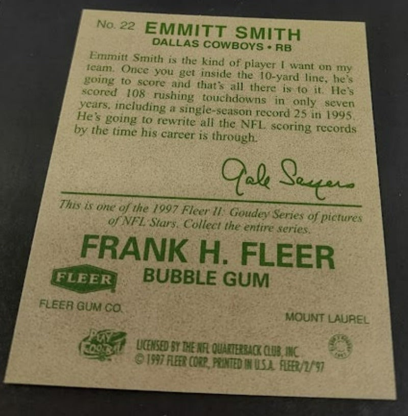 1997 Fleer Goudey II #22 Emmitt Smith - Football Card NM-MT