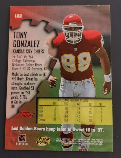 1997 Stadium Club #122 Tony Gonzalez RC - Football Card NM-MT
