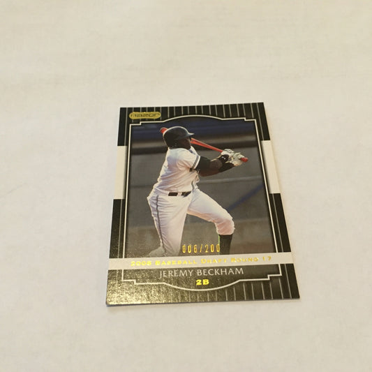 2008 Razor Signature Series Black #57 Jeremy Beckham - Baseball Card - (Ser)