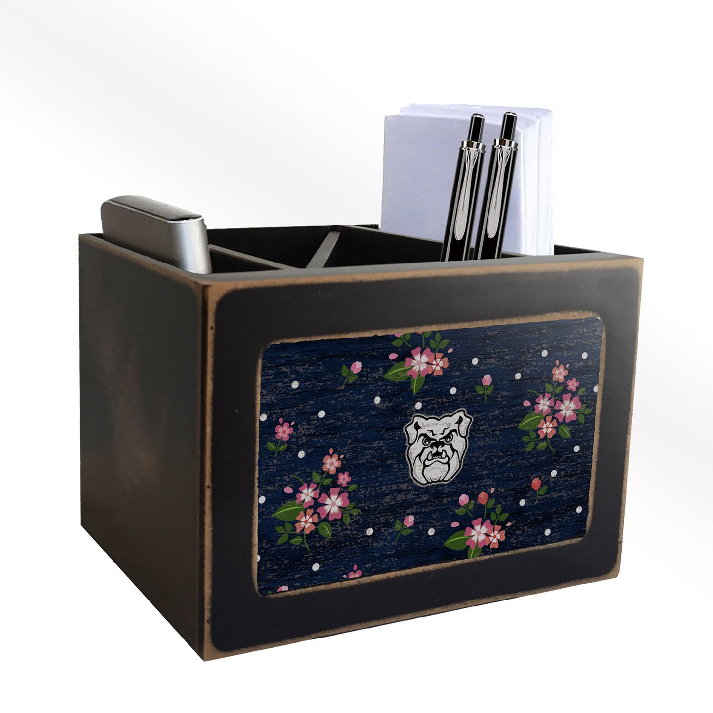 Butler Bulldogs Floral Desktop Organizer by Fan Creations