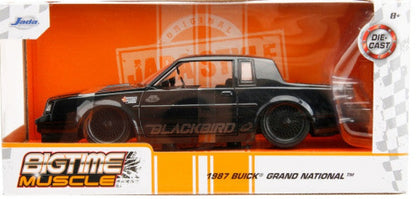 1987 Buick Grand National Black Metallic "Blackbird" "Bigtime Muscle" Series 1/24 Diecast Model Car by Jada