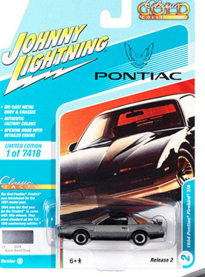 1984 Pontiac Firebird Trans Am T/A Silver Sand Gray Metallic w/ Black Top "Classic Gold Collection" Series Ltd Edition to 7418 pcs 1/64 Diecast Car