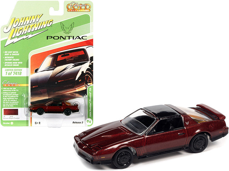 1984 Pontiac Firebird Trans Am T/A Autumn Maple Firemist Red w/ Black Top "Classic Gold Collection" Series Ltd. Ed. - 7418 pcs 1/64 Diecast Car