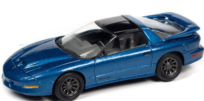 1996 Pontiac Firebird Trans Am T/A WS6 Medium Cloisonne Blue Metallic w/ Black Top "Classic Gold Collection" Ltd Ed - 7418 pcs 1/64 Diecast Model Car