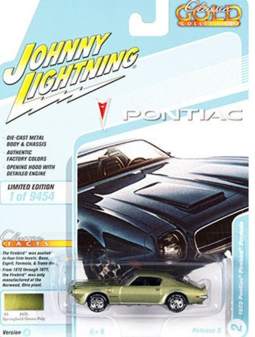 1972 Pontiac Firebird Formula Springfield Green Metallic "Classic Gold Collection" Series Limited Edition to 9454 pieces Worldwide 1/64 Diecast Car