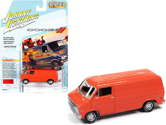 1976 Dodge Tradesman Van Custom Red-Orange "Classic Gold Collection" Series Limited Edition to 9718 pieces 1/64 Diecast Model Car by Johnny Lightning