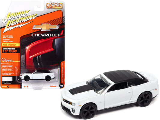2013 Chevrolet Camaro ZL1 Convertible Summit White w/ Black Top "Classic Gold Collection" Series Limited Edition to 10860 pieces 1/64 Diecast Car