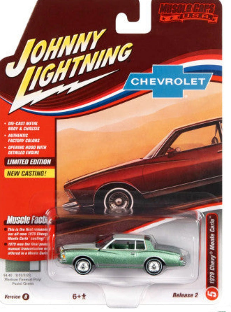 Diecast 1979 Chevrolet Monte Carlo Black with Poker Chip and Game Card Trivial  Pursuit Pop Culture 2023 Release 2 1/64 Diecast Model Car by Johnny  Lightning 