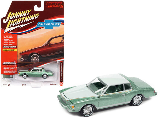 1979 Chevrolet Monte Carlo Firemist Green Metallic and Pastel Green "Muscle Cars U.S.A" Series Limited Edition 1/64 Diecast Car by Johnny Lightning