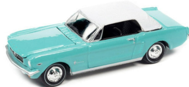 1965 Ford Mustang Light Blue w/ White Top James Bond 007 "Thunderball" (1965) Movie "Pop Culture" 2022 Release 3 1/64 Diecast Car - Johnny Lightning