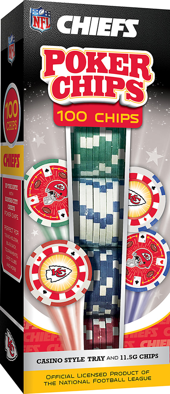 Kansas City Chiefs Poker Chips 100 Piece Set by Masterpieces